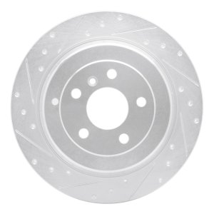 Mercedes-Benz R500 Brake Rotor (1) - Rear Left - R1 Concepts - Drilled & Slotted - Silver - `06-`12